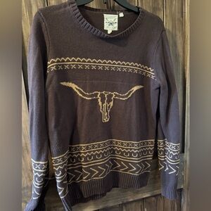 COTTON & RYE LONGHORN SWEATER Size Medium